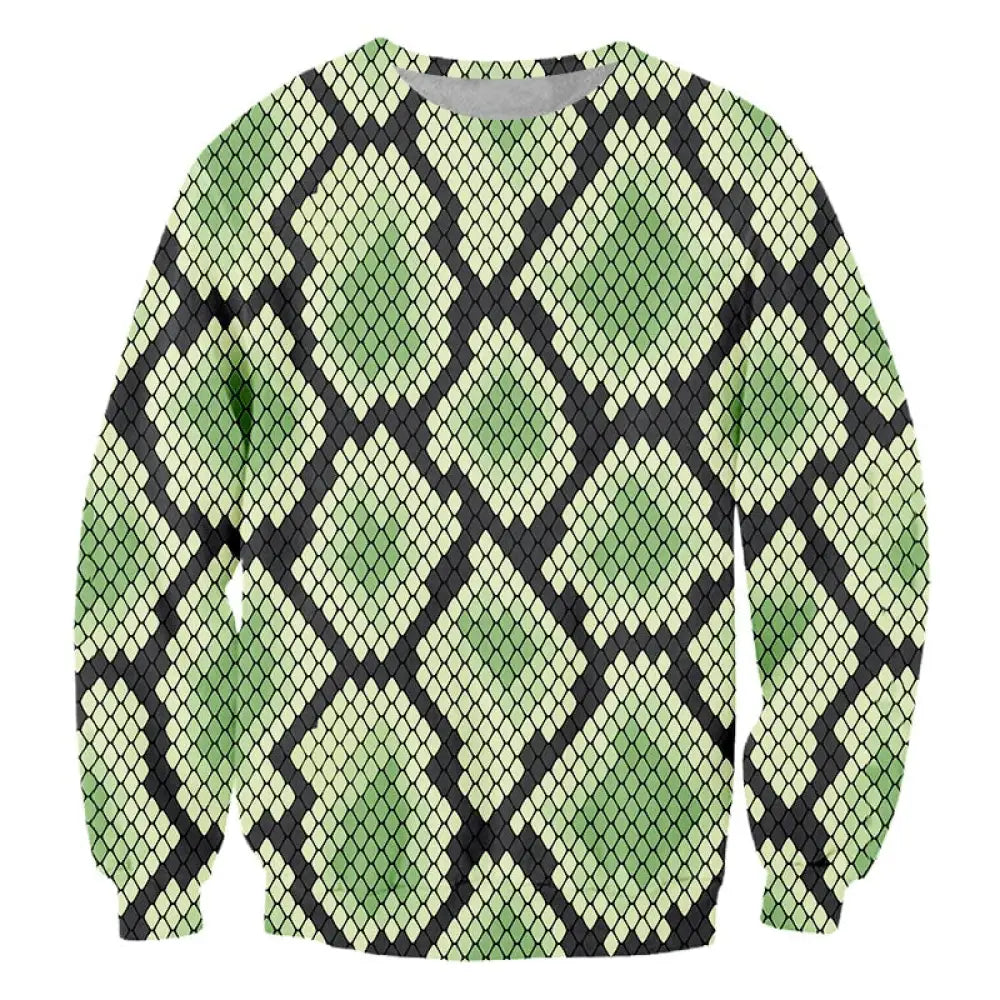 Snake Print Sweatshirt Green Snakes Store™