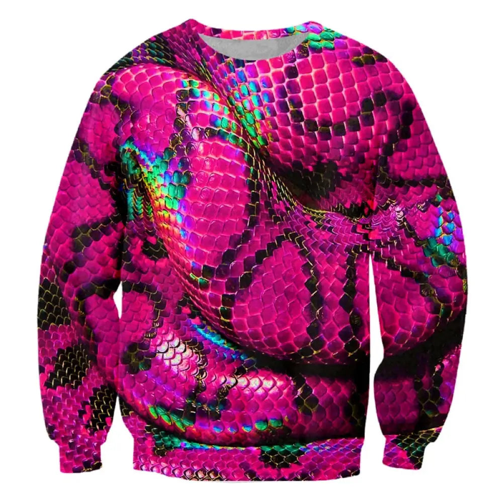 Snake Print Sweatshirt Pink Snakes Store™