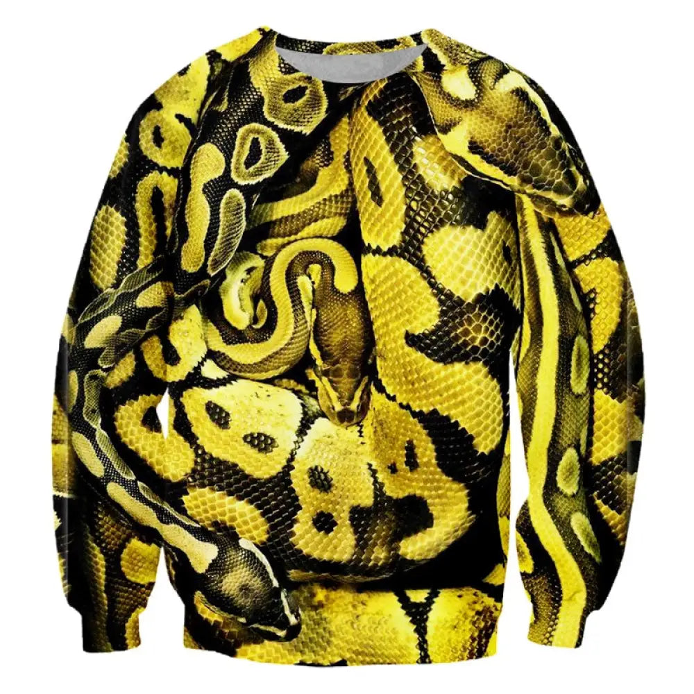 Snake Print Sweatshirt Yellow Snakes Store™