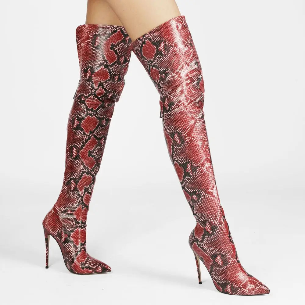 Snake Print Thigh High Boots Snakes Store™