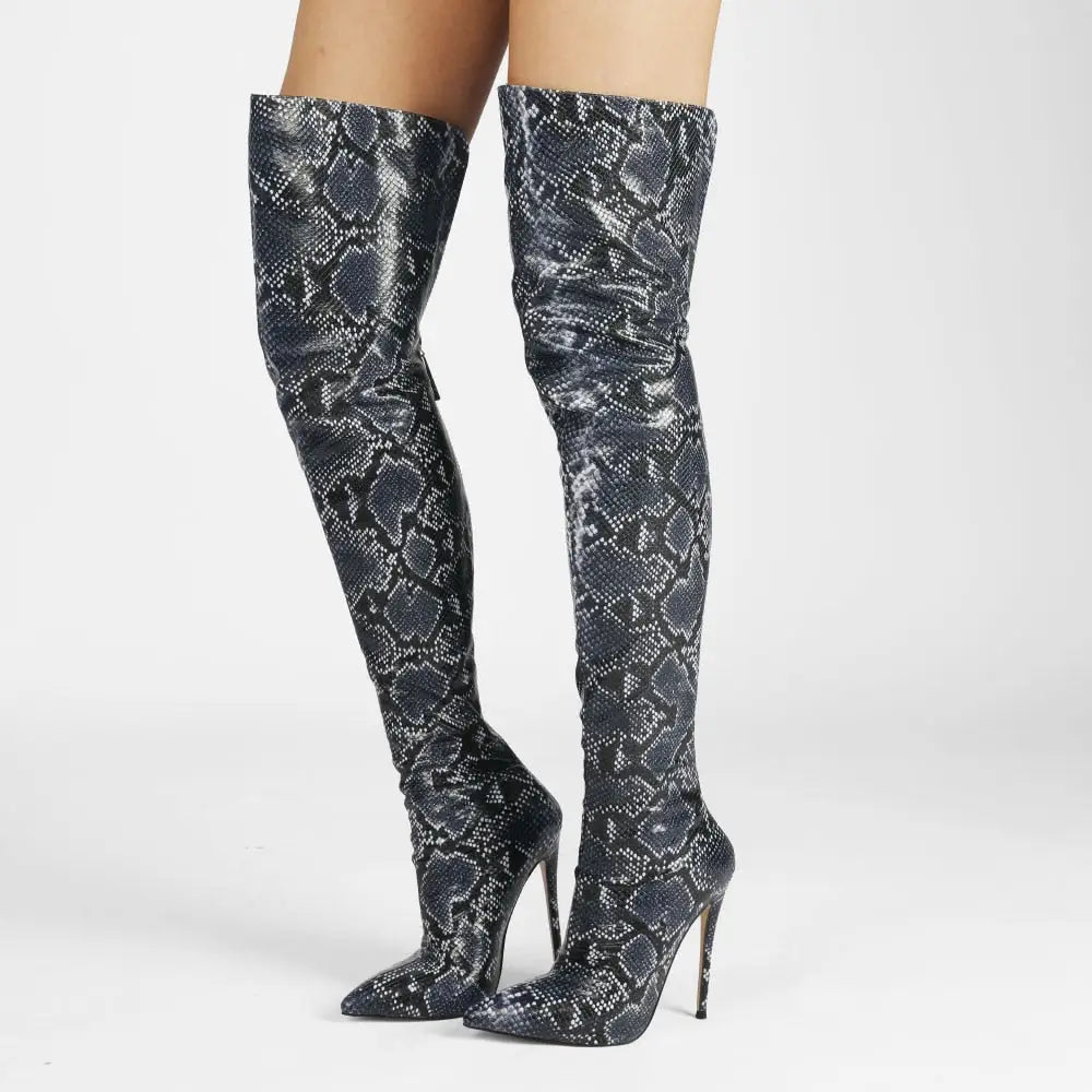 Snake Print Thigh High Boots Snakes Store™