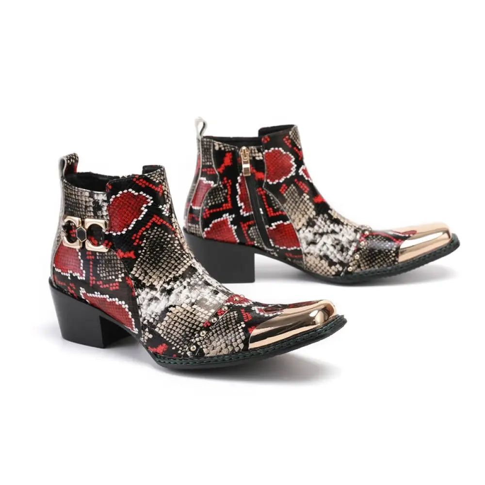 Snake Shoes Mens Red & Beige Snakes Store™