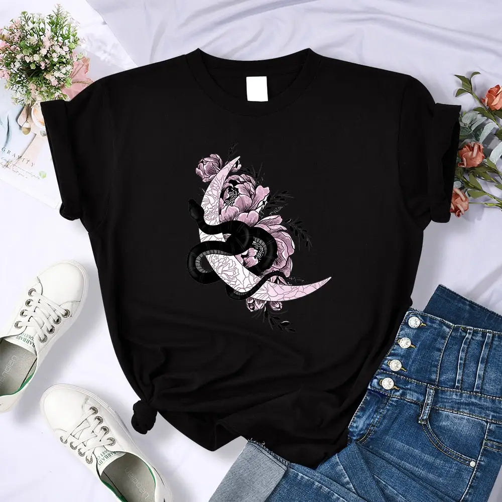 Snake T-shirt Womens Black Snakes Store™