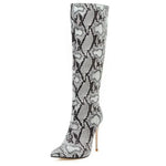 Snakeskin Knee High Boots - Vignette | Snakes Store