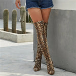 Snakeskin Thigh High Boots - Vignette | Snakes Store