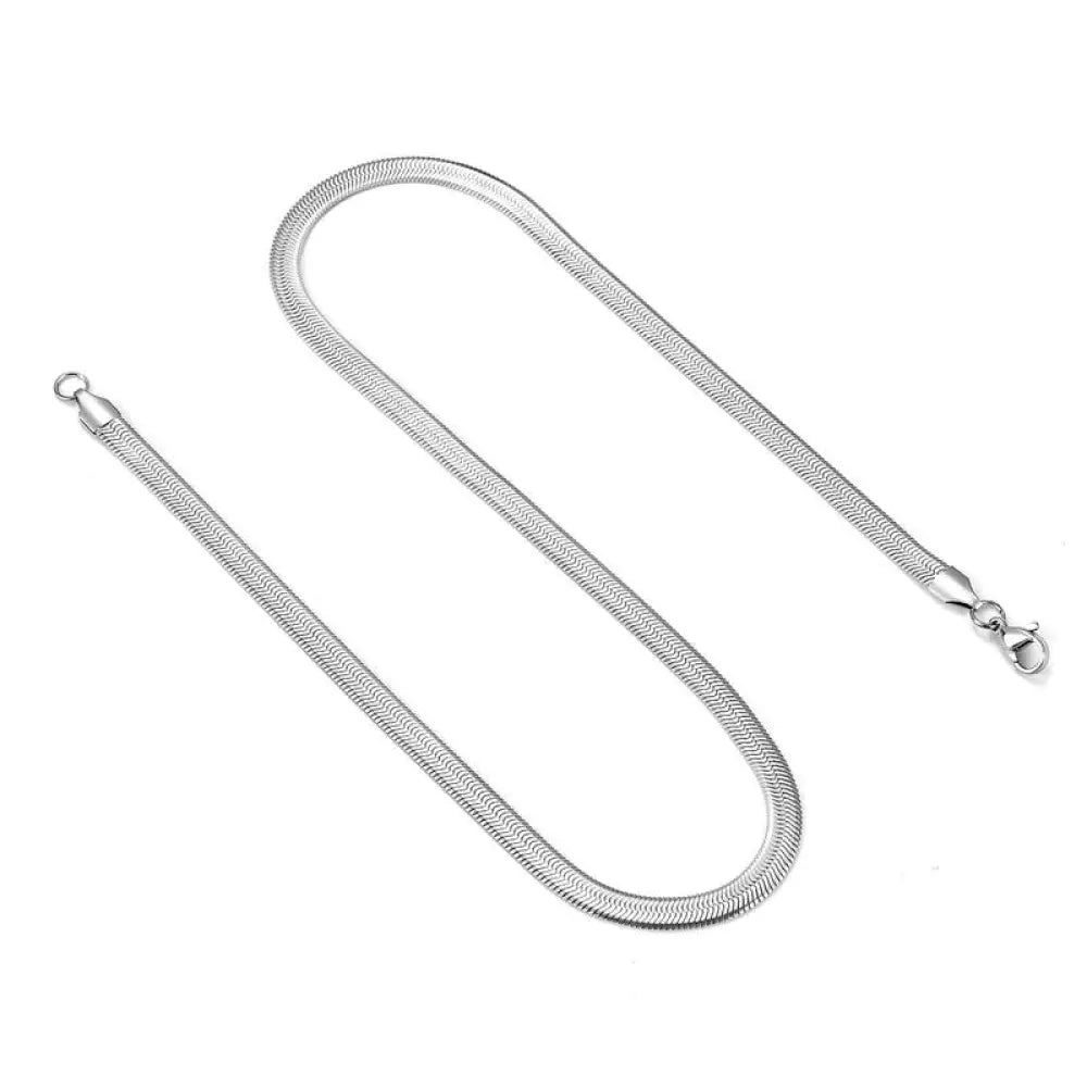 Thick Snake Chain Necklace Silver 316L Stainless Steel Snakes Store™