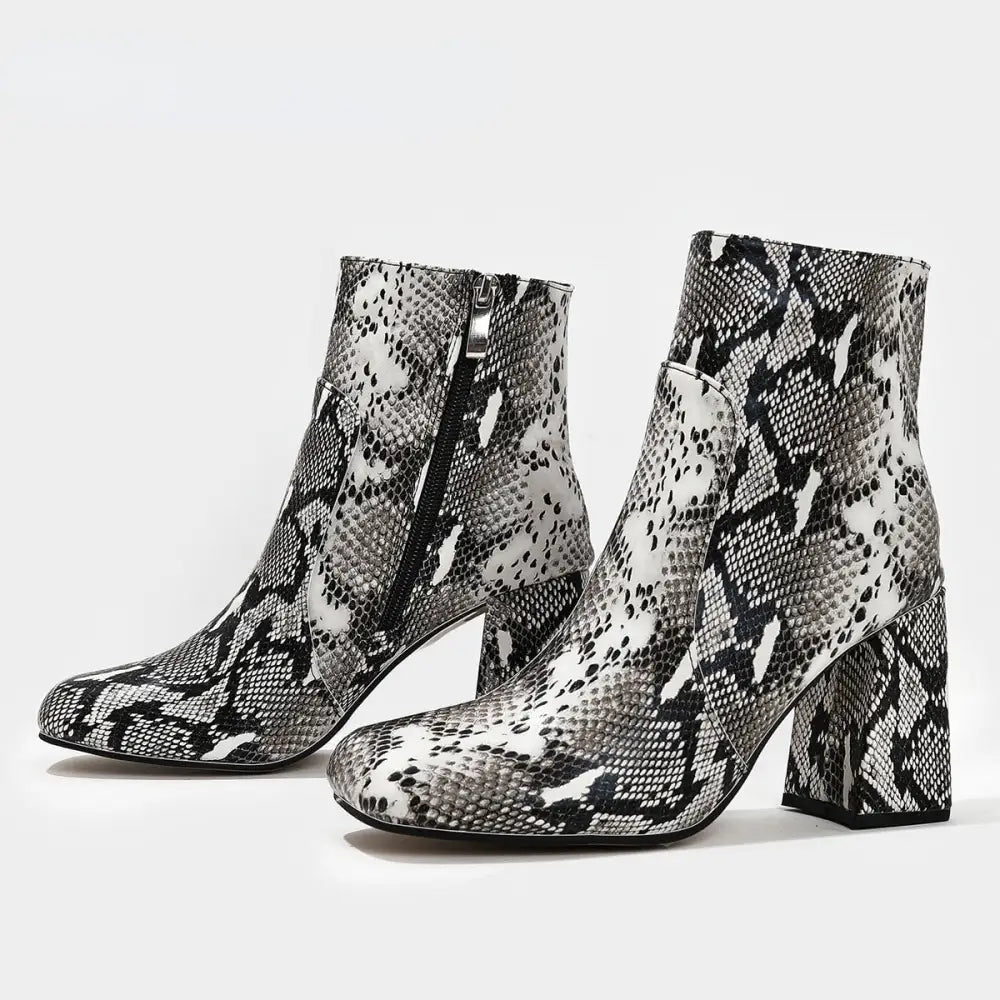 White Snake Ankle Boots Snakes Store™