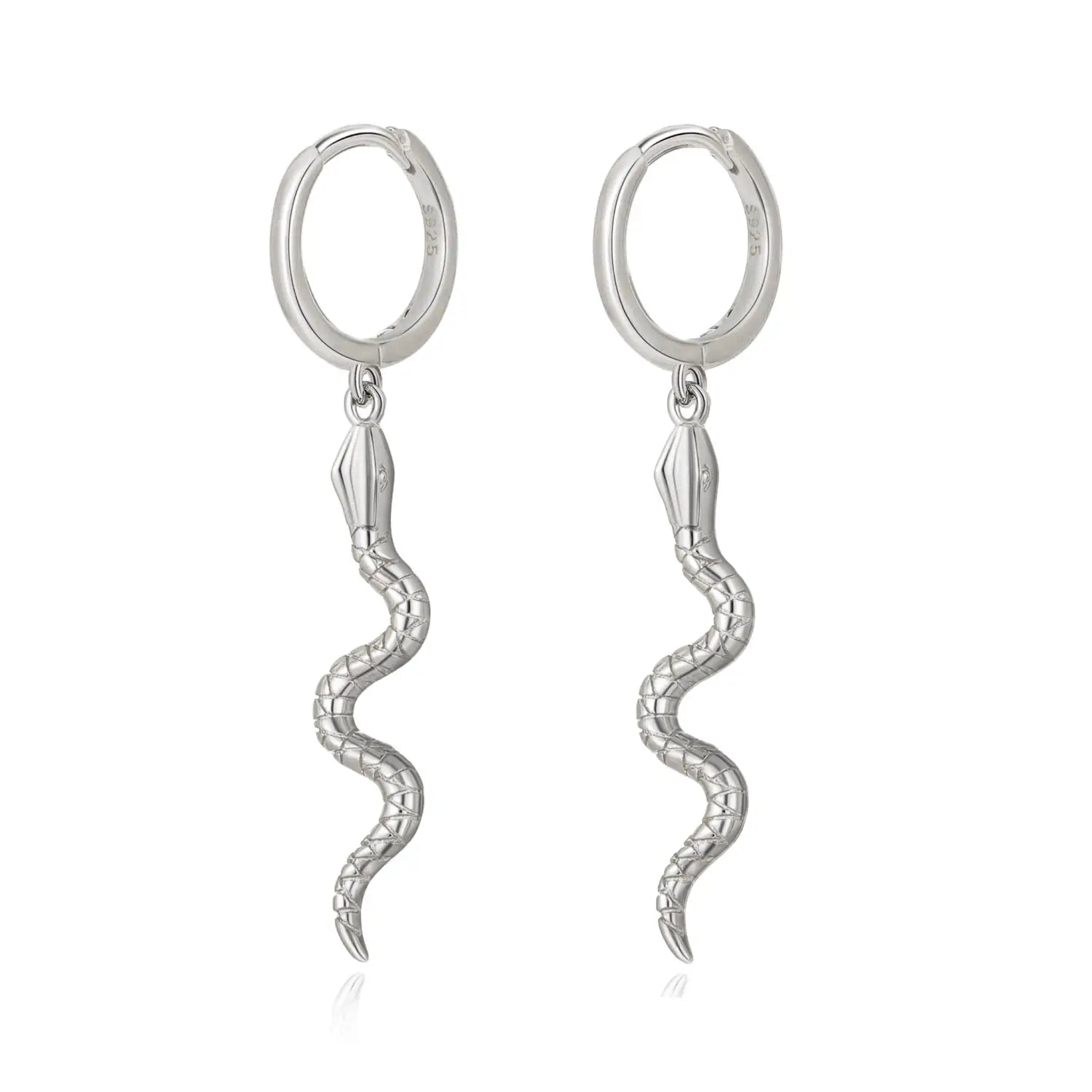 Silver Snake Earrings