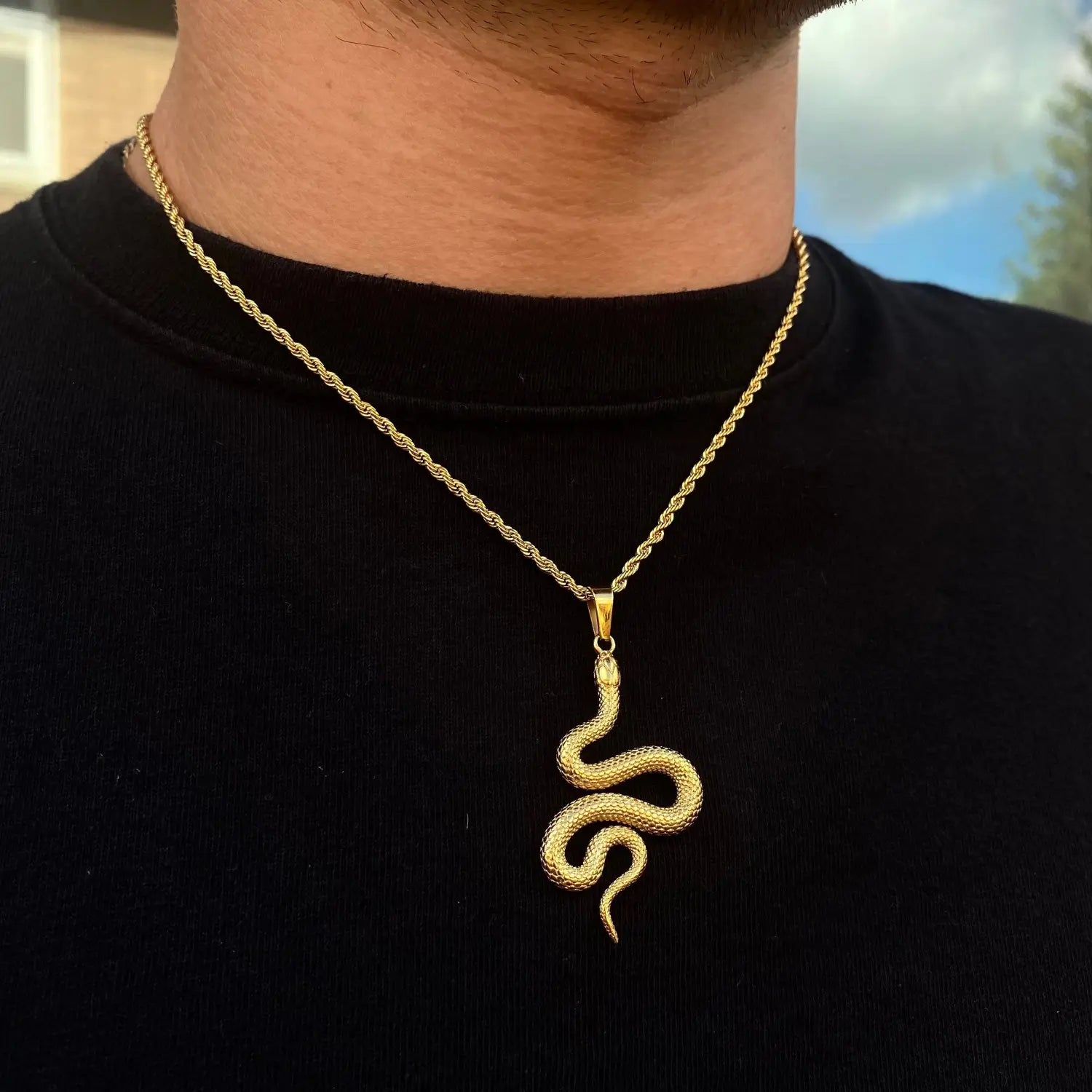 Mens on sale snake pendant