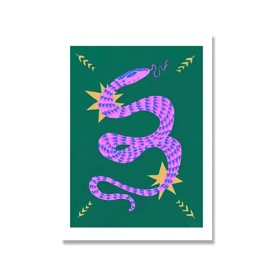 Abstract Snake Painting Purple Snakes Store™