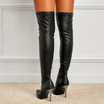 Over The Knee Snakeskin Boots - Vignette | Snakes Store