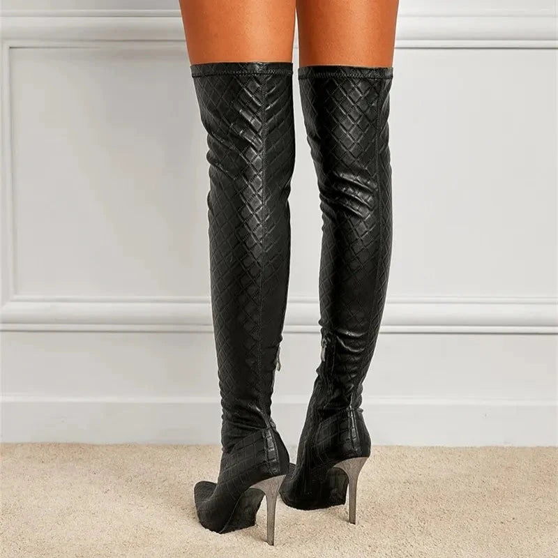 Over The Knee Snakeskin Boots Snakes Store