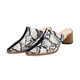 Black and White Snakeskin Mules Black with White Snakes Store