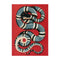 Blue Snake Painting Red Background Snakes Store™