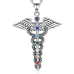 Caduceus Medical Symbol Necklace - Vignette | Snakes Store