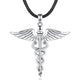 Caduceus Pendant 24" | 60cm (rope) Silver 925 Sterling Silver Snakes Store™