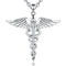 Caduceus Pendant 20" | 50cm (chain) Silver 925 Sterling Silver Snakes Store™