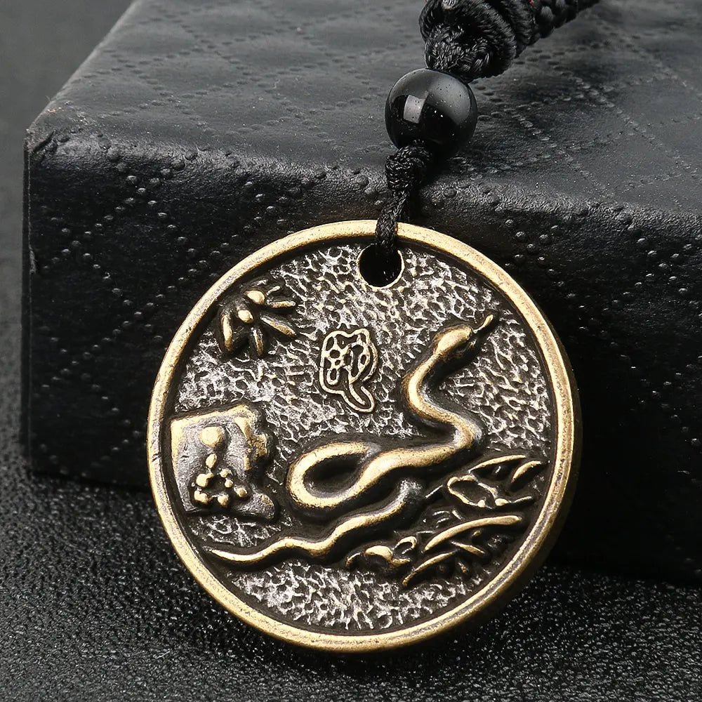 Chinese Zodiac Snake Necklace Bronze Snakes Store™