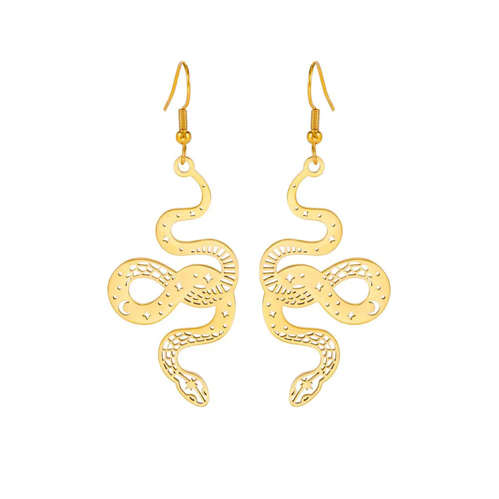 Crystal Snake Earrings Gold Snakes Store™