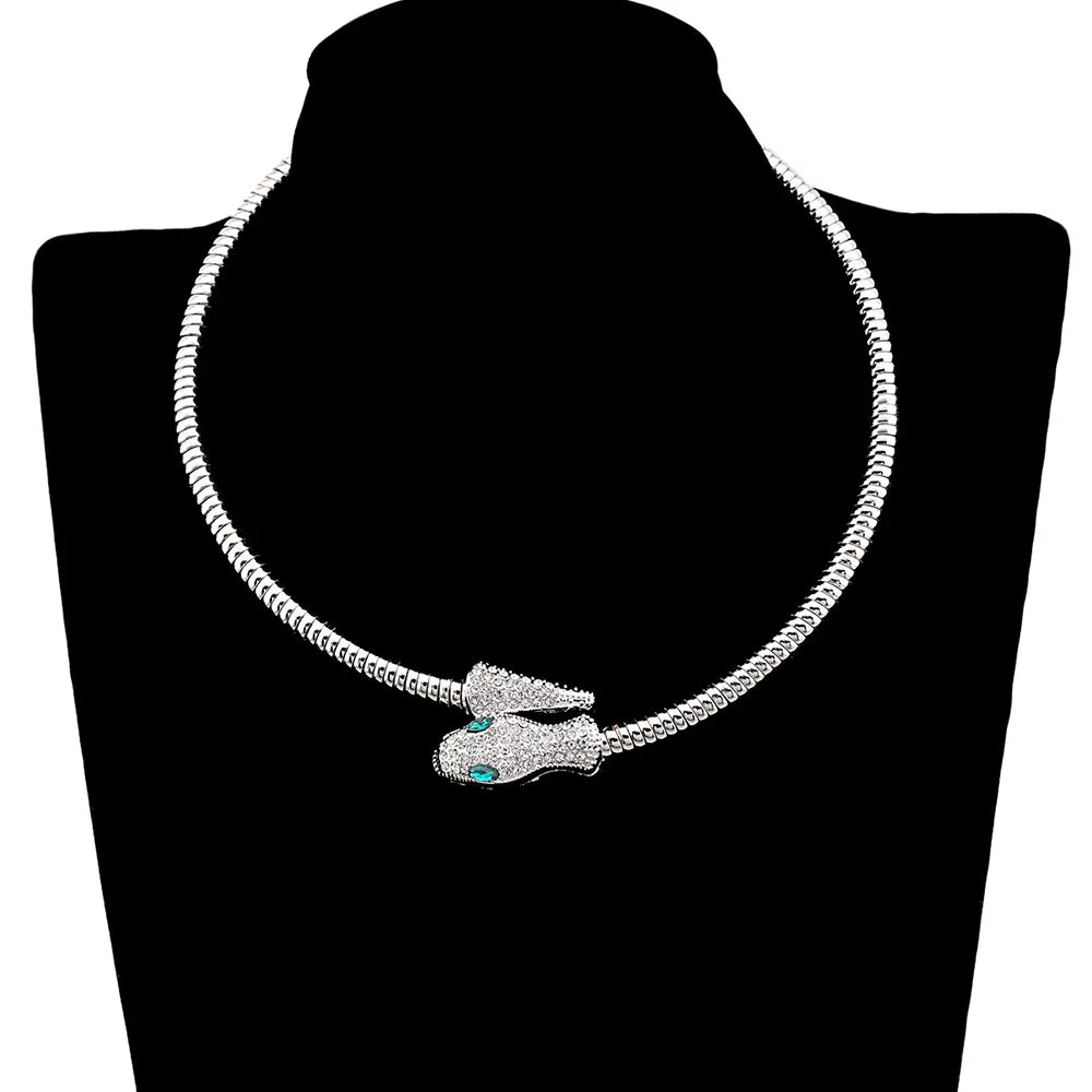 Diamond Snake Choker Silver Snakes Store™