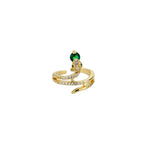 Diamond Snake Ring Gold - Vignette | Snakes Store