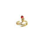 Diamond Snake Ring Gold - Vignette | Snakes Store