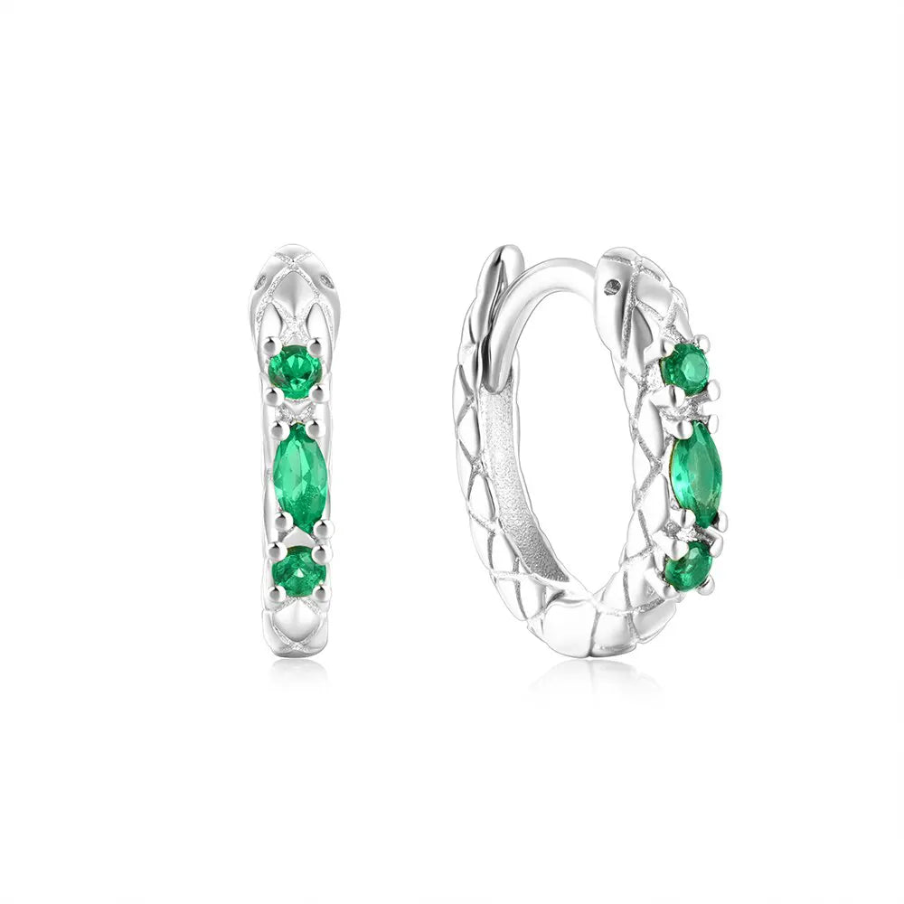 Emerald Snake Earrings silver Snakes Store™
