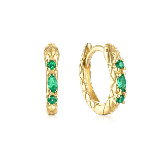 Emerald Snake Earrings gold Snakes Store™
