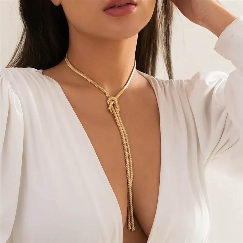 Flat Gold Snake Chain Necklace Snakes Store™