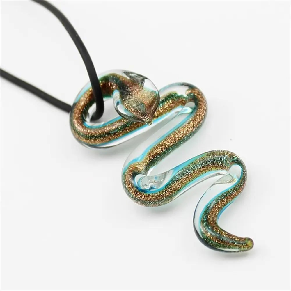 Glass Snake Pendant Blue Zinc Snakes Store™