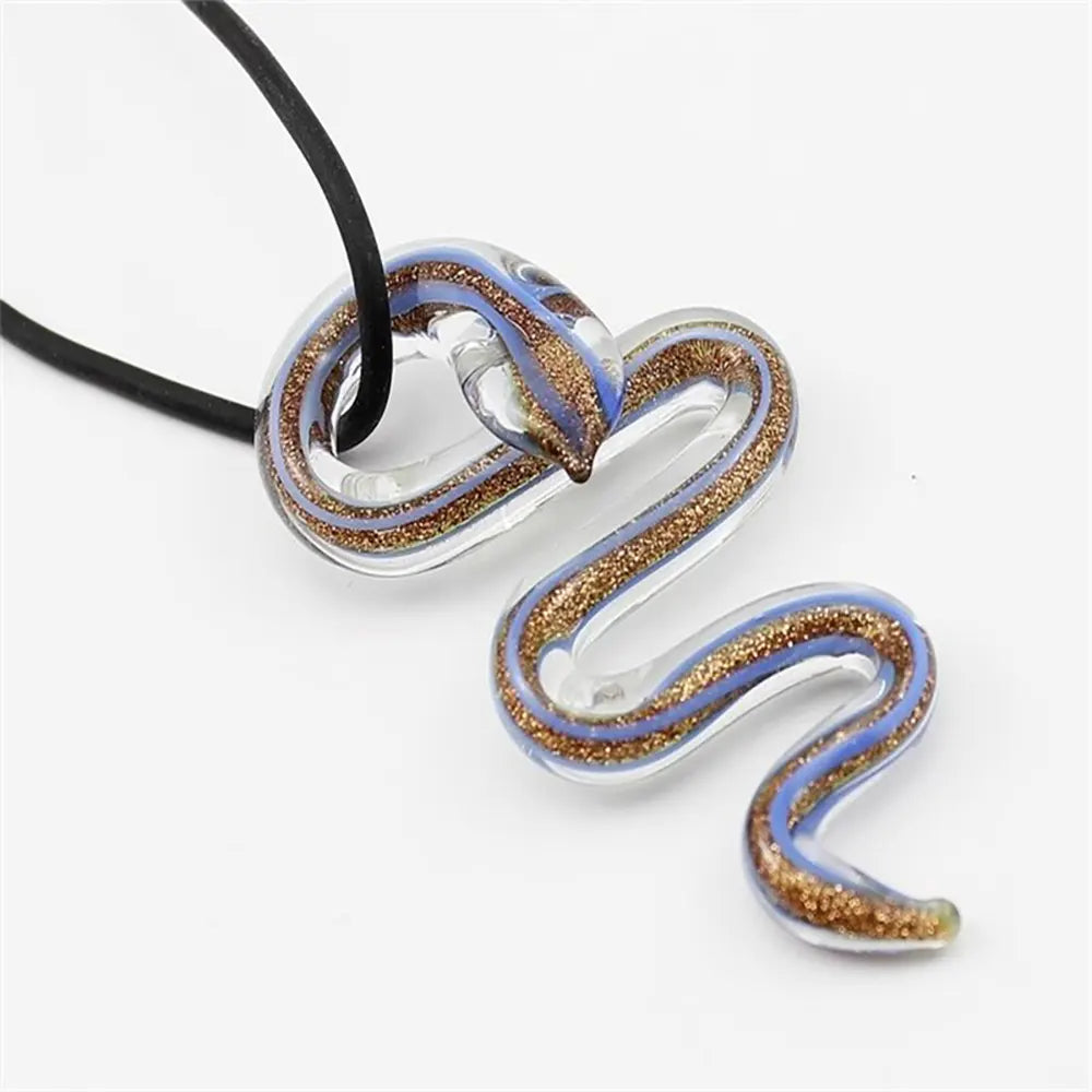 Glass Snake Pendant Blue Snakes Store™