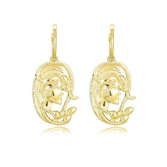Gold Medusa Earrings Snakes Store™