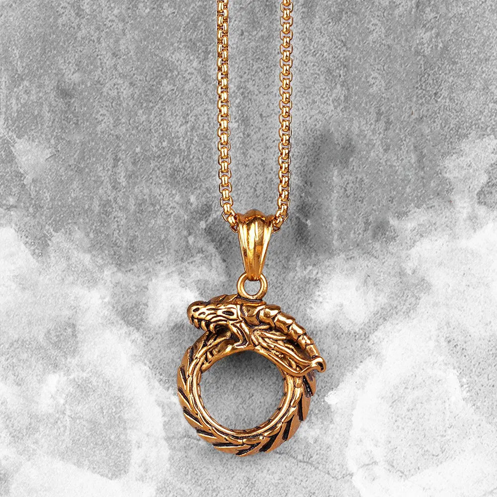 Gold Ouroboros Pendant Gold Snakes Store™