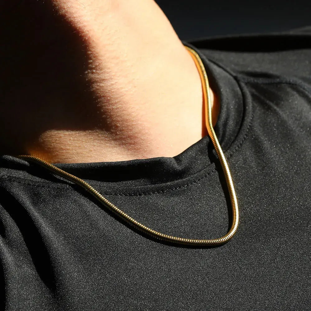 Gold Round Snake Chain Gold 3.2mm width | United States Snakes Store™