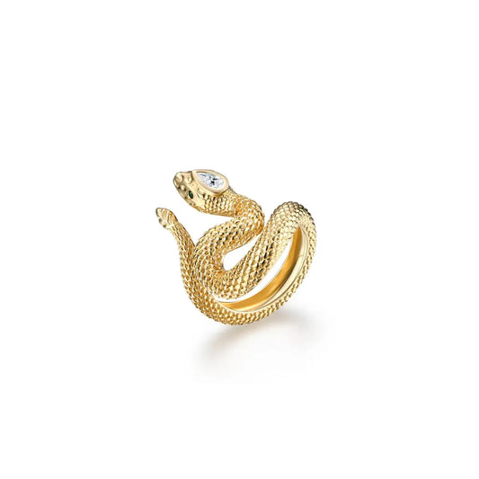 Gold Serpent Ring S925 Silver Gold Snakes Store™