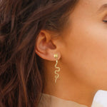 Gold Snake Dangle Earrings - Vignette | Snakes Store
