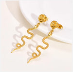 Gold Snake Dangle Earrings - Vignette | Snakes Store