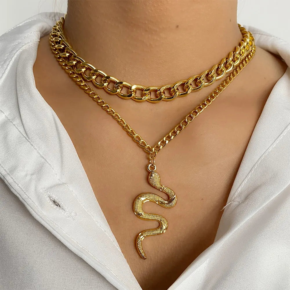 Gold Snake Pendant Chain Gold Snakes Store™