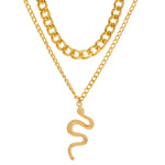 Gold Snake Pendant Chain - Vignette | Snakes Store