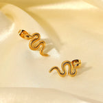 Gold Snake Stud Earrings - Vignette | Snakes Store