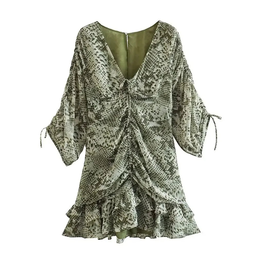 Python Snake Dress Green Snake Print Dress | Snakes Store™