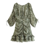 Green Snake Print Dress - Vignette | Snakes Store