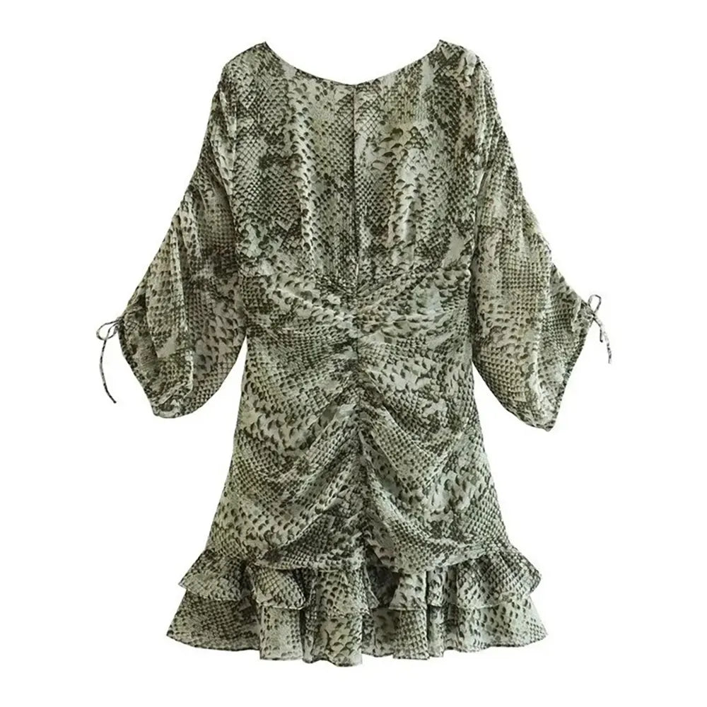 Python Snake Dress Green Snake Print Dress | Snakes Store™