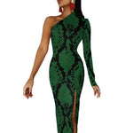 Green Snake Print Dress - Vignette | Snakes Store