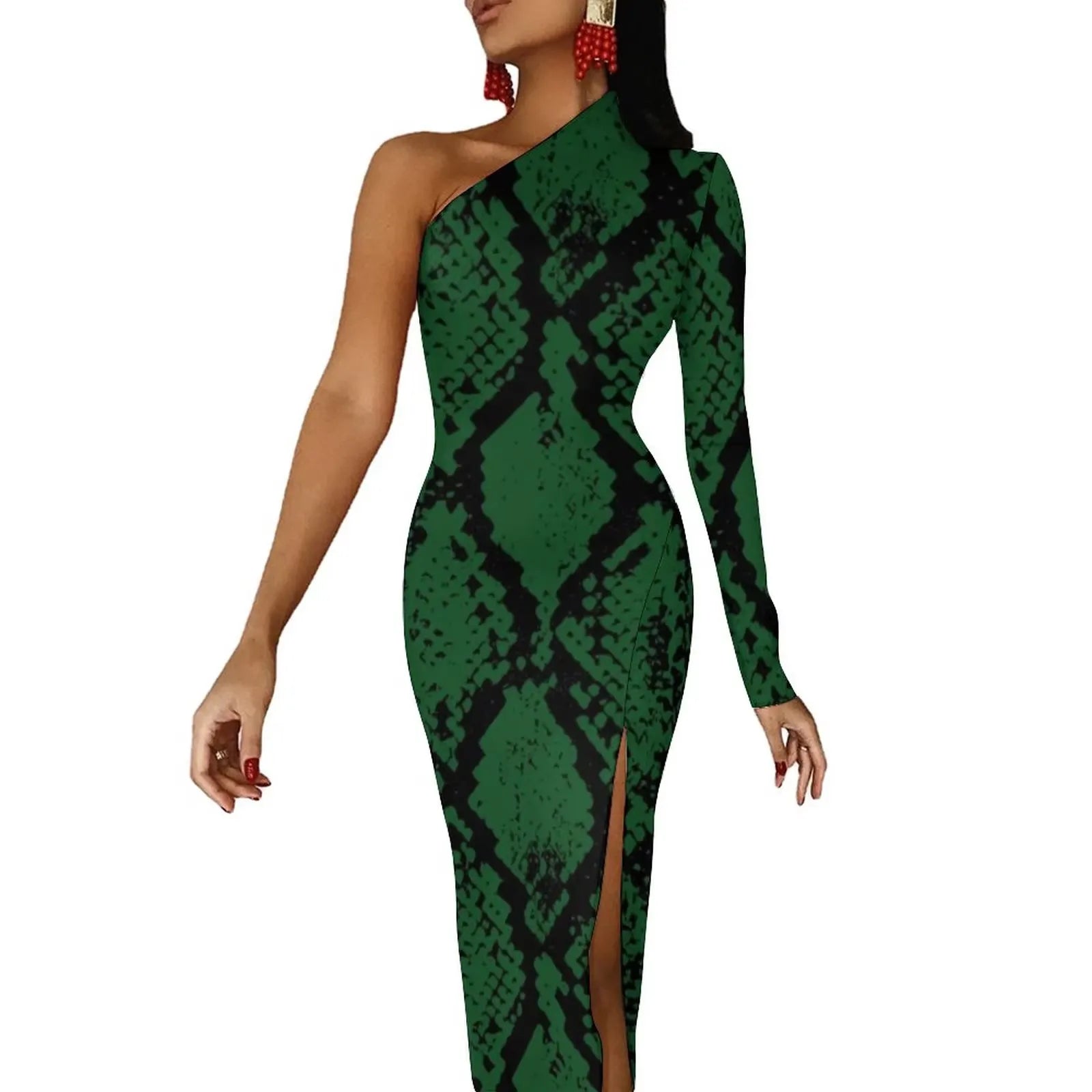 Green snake print playsuit online