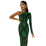 Green Snake Print Dress - Vignette | Snakes Store