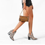 Snakeskin Booties Low Heel - Vignette | Snakes Store