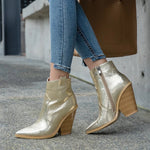 Gold Snakeskin Booties - Vignette | Snakes Store