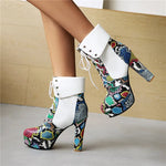 Colorful Snakeskin Booties - Vignette | Snakes Store