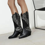 Black Snakeskin Cowgirl Boots - Vignette | Snakes Store